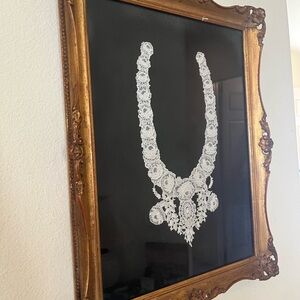 Framed Rose Point Lace from Venice, Italy 1956